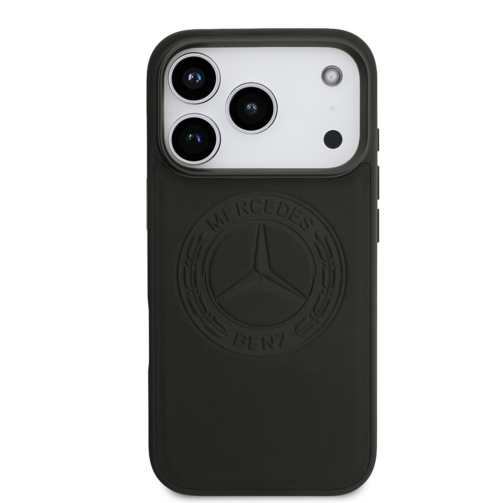Apple iPhone 17 Pro Kılıf Mercedes Benz Orjinal Lisanslı M-safe Şarj Özellikli Hakiki Deri Nostaljik Yıldız Dizayn Kapak - 2