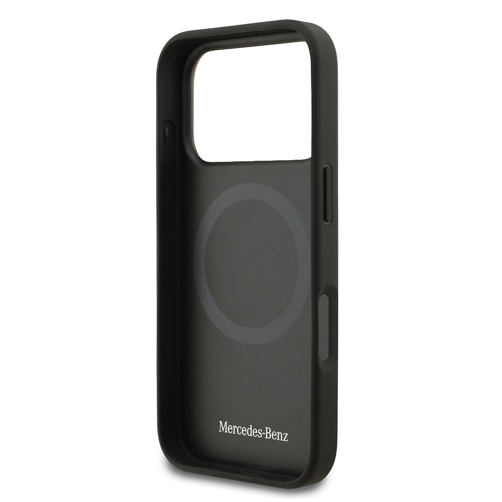 Apple iPhone 17 Pro Kılıf Mercedes Benz Orjinal Lisanslı M-safe Şarj Özellikli Hakiki Deri Nostaljik Yıldız Dizayn Kapak - 6