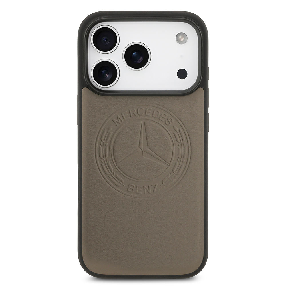 Apple iPhone 17 Pro Uyumlu Kılıf Mercedes Benz Orjinal Lisanslı M-safe Şarj Özellikli Hakiki Deri Nostaljik Yıldız Dizayn Kapak - 8