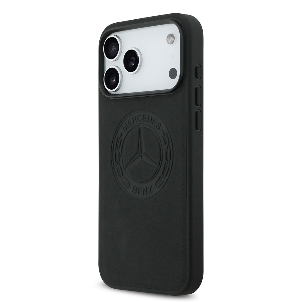 Apple iPhone 17 Pro Max Kılıf Mercedes Benz Orjinal Lisanslı M-safe Şarj Özellikli Hakiki Deri Nostaljik Yıldız Dizayn Kapak - 1