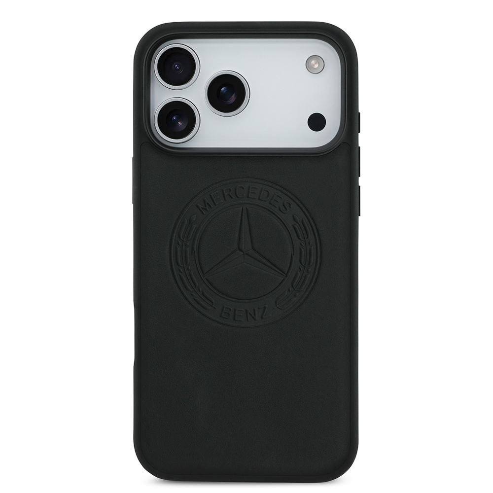 Apple iPhone 17 Pro Max Kılıf Mercedes Benz Orjinal Lisanslı M-safe Şarj Özellikli Hakiki Deri Nostaljik Yıldız Dizayn Kapak - 2