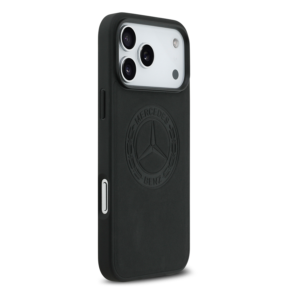Apple iPhone 17 Pro Max Kılıf Mercedes Benz Orjinal Lisanslı M-safe Şarj Özellikli Hakiki Deri Nostaljik Yıldız Dizayn Kapak - 3