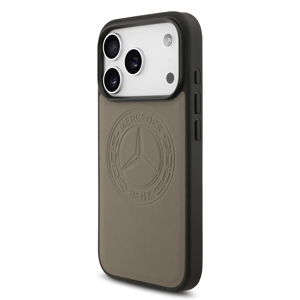 Apple iPhone 17 Pro Max Uyumlu Kılıf Mercedes Benz Orjinal Lisanslı M-safe Şarj Özellikli Hakiki Deri Nostaljik Yıldız Dizayn Kapak - 8