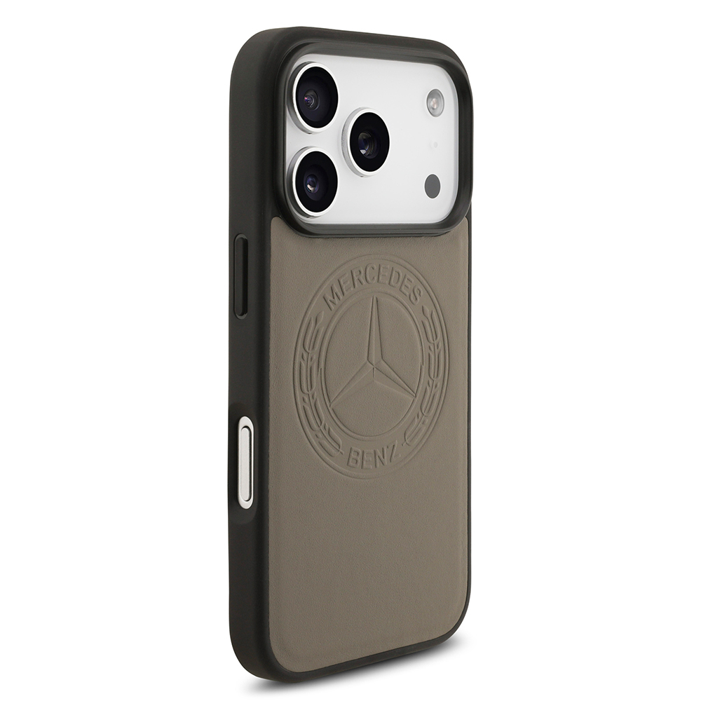 Apple iPhone 17 Pro Max Uyumlu Kılıf Mercedes Benz Orjinal Lisanslı M-safe Şarj Özellikli Hakiki Deri Nostaljik Yıldız Dizayn Kapak - 10