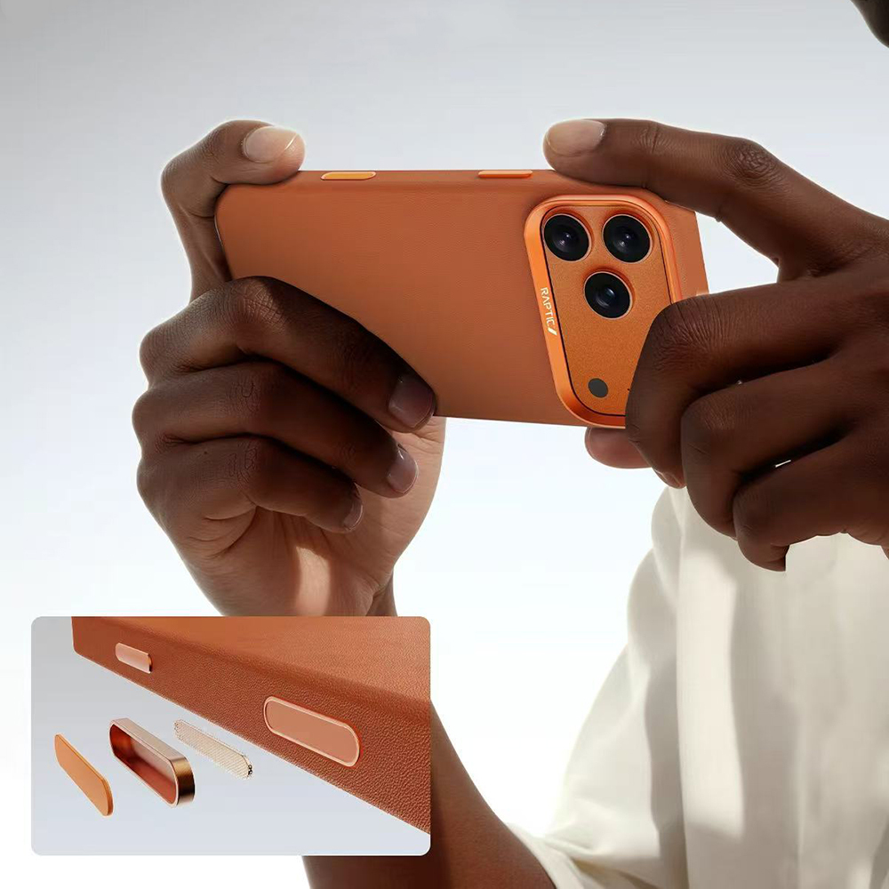 iPhone 17 Pro Kılıf M-Safe Şarj Özellikli Polimerik Deri Raptic Urban Nano Kapak - 20