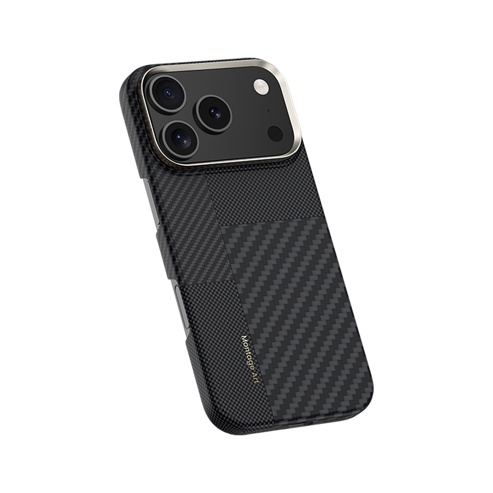 Apple iPhone 17 Pro Kılıf M-safe Şarj Özellikli Karbon Fiber Benks Montage ArmorAir Kevlar Kapak - 2