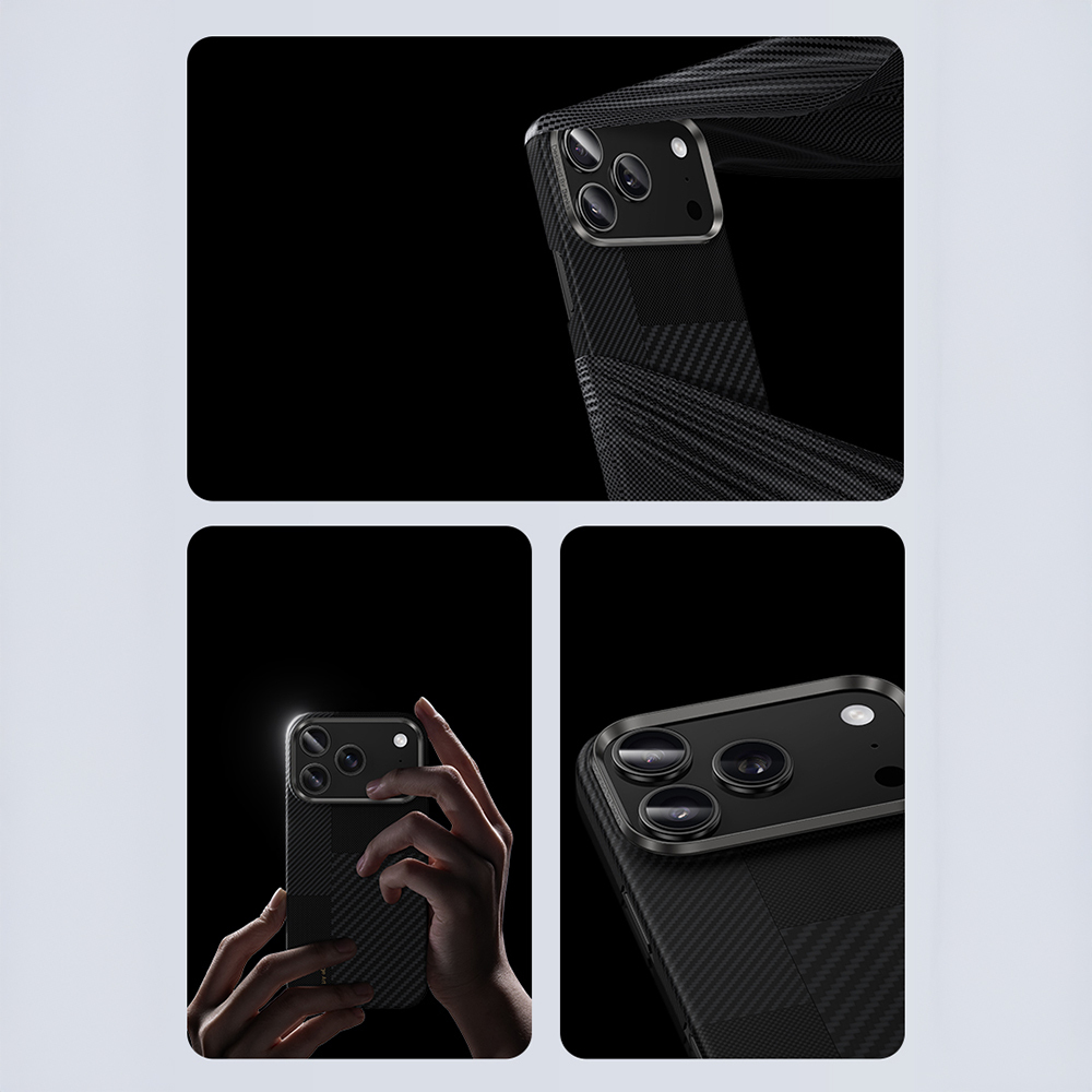 Apple iPhone 17 Pro Max Kılıf M-safe Şarj Özellikli Karbon Fiber Benks Montage ArmorAir Kevlar Kapak - 7