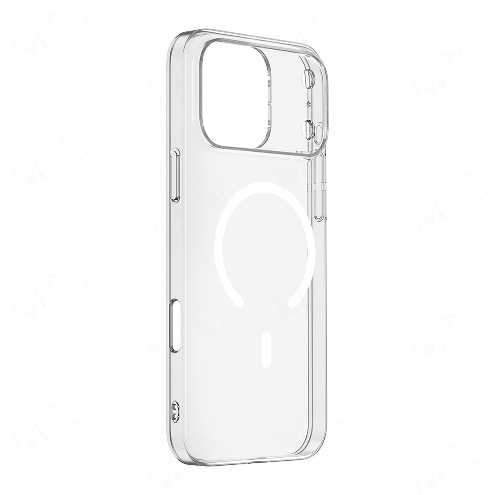 Apple iPhone 17 Pro Max Kılıf Zore M-safe Şarj Özellikli Şeffaf Kamera Çerçeveli Porto Kapak - 1