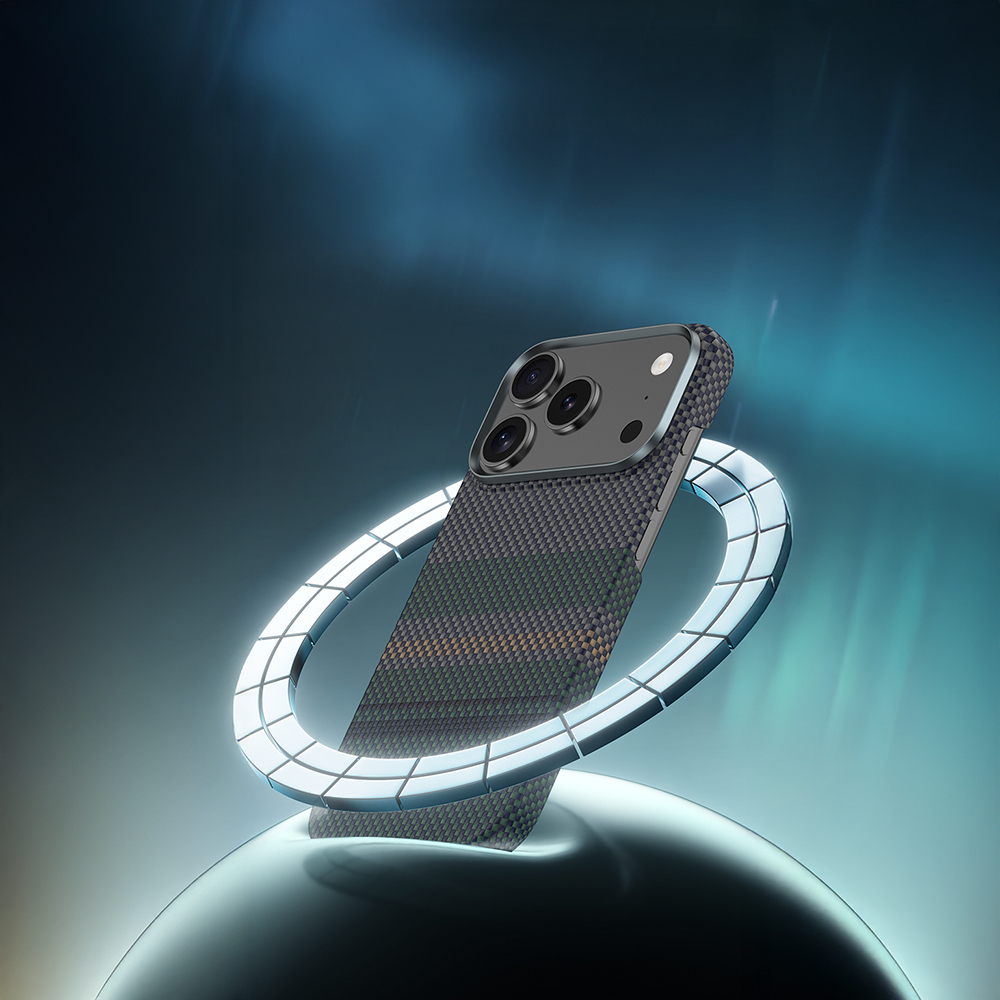 Apple iPhone 17 Pro Max Kılıf M-safe Şarj Özellikli Karbon Fiber Tasarımlı Benks Aurora ArmorPro Kevlar Kapak - 8