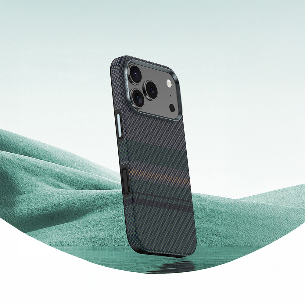 Apple iPhone 17 Pro Max Kılıf M-safe Şarj Özellikli Karbon Fiber Tasarımlı Benks Aurora ArmorPro Kevlar Kapak - 8