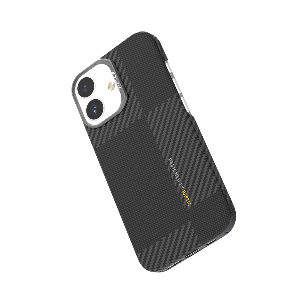 Apple iPhone 17 Kılıf M-safe Şarj Özellikli 600D Metal Kamera Çerçeveli Raptic Aramid Fiber Geotik Serisi Kapak - 4