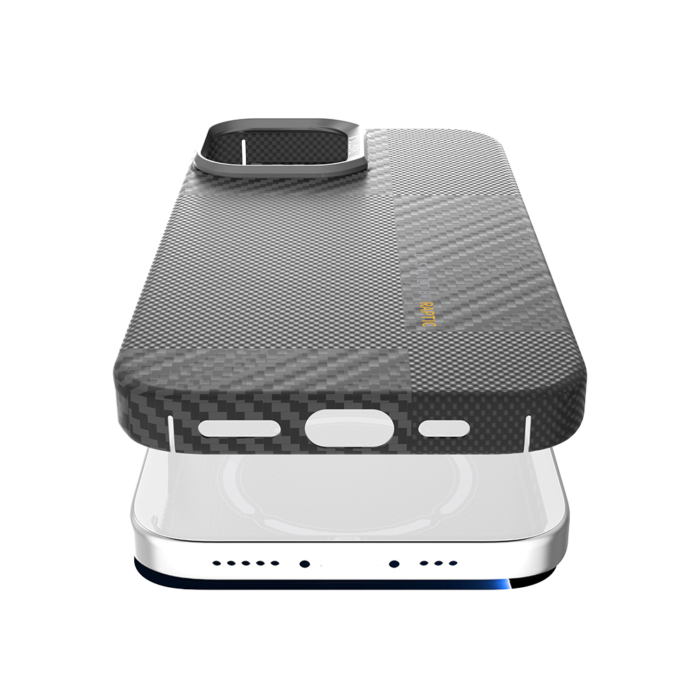 Apple iPhone 17 Kılıf M-safe Şarj Özellikli 600D Metal Kamera Çerçeveli Raptic Aramid Fiber Geotik Serisi Kapak - 6