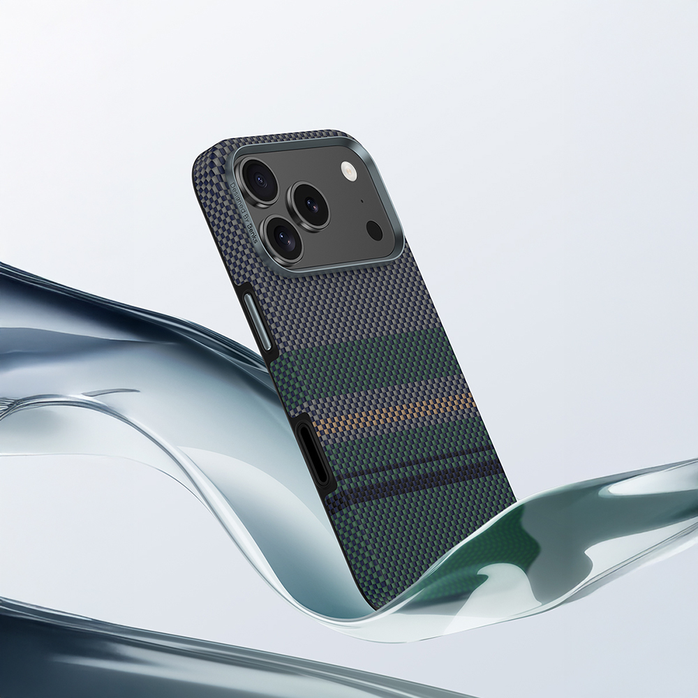 Apple iPhone 17 Pro Kılıf M-safe Şarj Özellikli Karbon Fiber Tasarımlı Benks Aurora ArmorPro Kevlar Kapak - 5