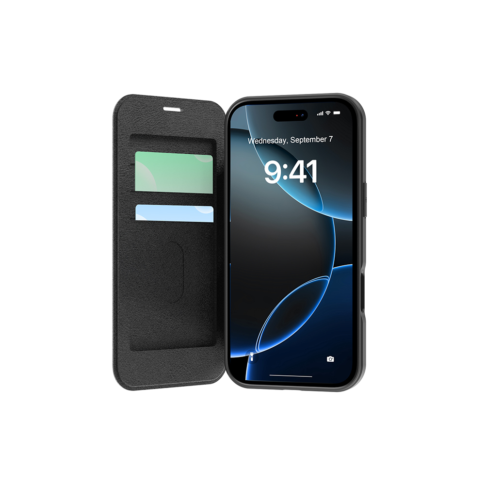 Apple iPhone 17 Pro Kılıf M-Safe Şarj Özellikli Raptic Air Folio Şeffaf Kartlıklı Kapaklı Kılıf - 4