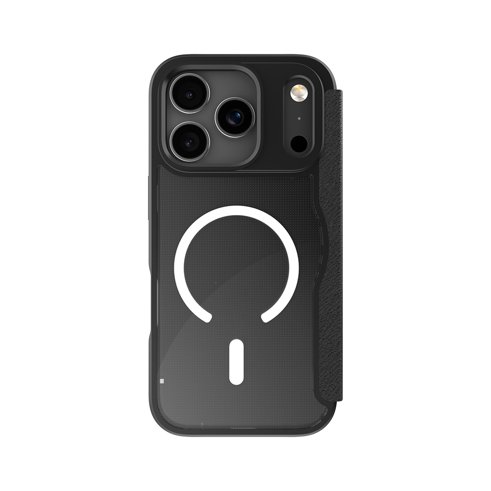 Apple iPhone 17 Pro Kılıf M-Safe Şarj Özellikli Raptic Air Folio Şeffaf Kartlıklı Kapaklı Kılıf - 7