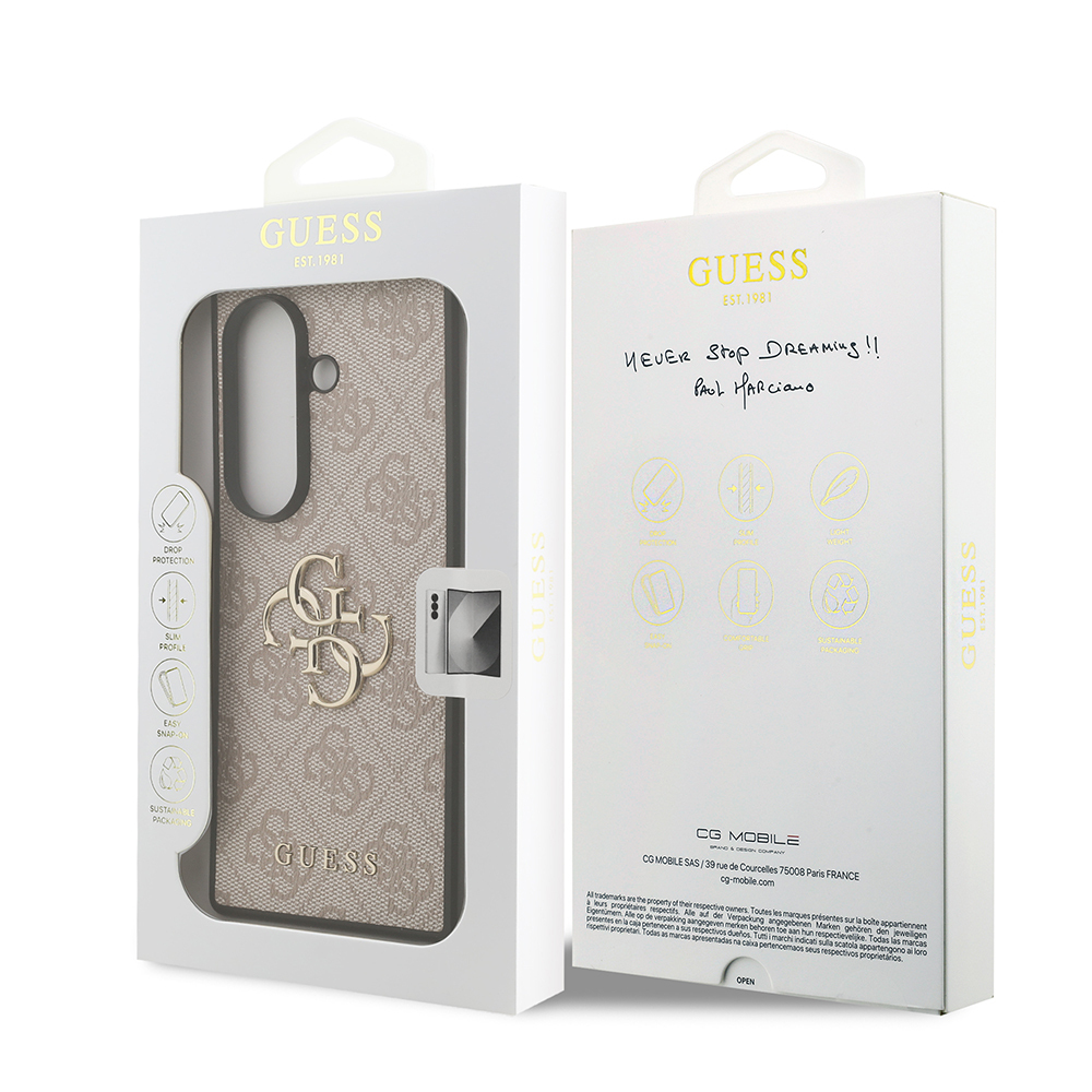 Galaxy Z Fold 7 Kılıf Guess Orjinal Lisanslı PU Deri Büyük Metal Logo Dizaynlı Kapak - 7
