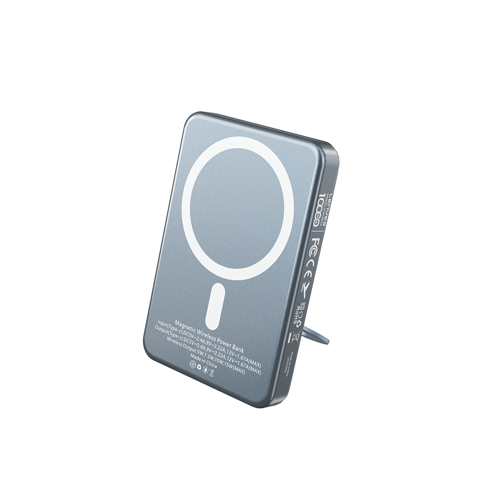 Lenyes PW1007D 20W Dijital LED Ekranlı Yüzük Standlı Wireless Powerbank 15W 10000mAh - 1