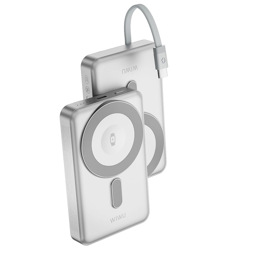 Wiwu Wi-P056 Taşınabilir Wireless Şarj ve PD Hızlı Şarj Özellikli Powerbank 15W 10000mAh - 6