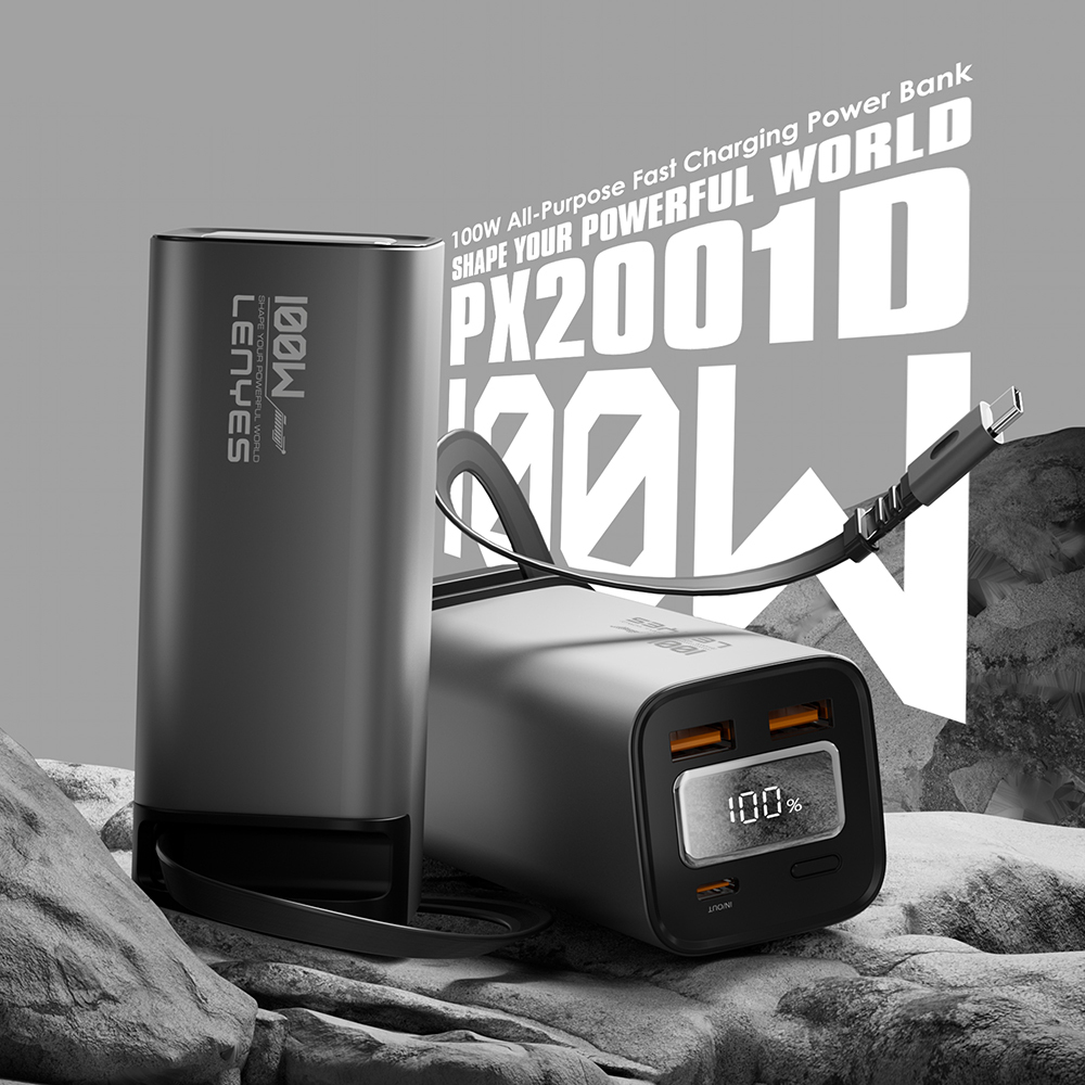 Lenyes PX2001D Hızlı Şarj Özellikli Dijital LED Göstergeli Taşınabilir Powerbank 100W 20000mAh - 1