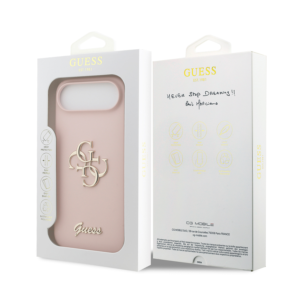 Apple iPhone 17 Air Kılıf Guess Orjinal Lisanslı Grained Yazı Logolu Kapak - 14