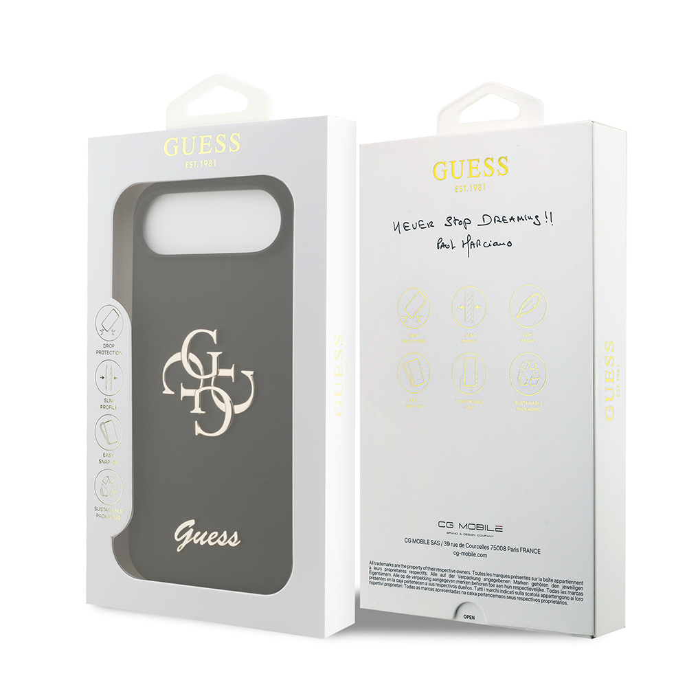 Apple iPhone 17 Air Uyumlu Kılıf Guess Orjinal Lisanslı Grained Yazı Logolu Kapak - 21