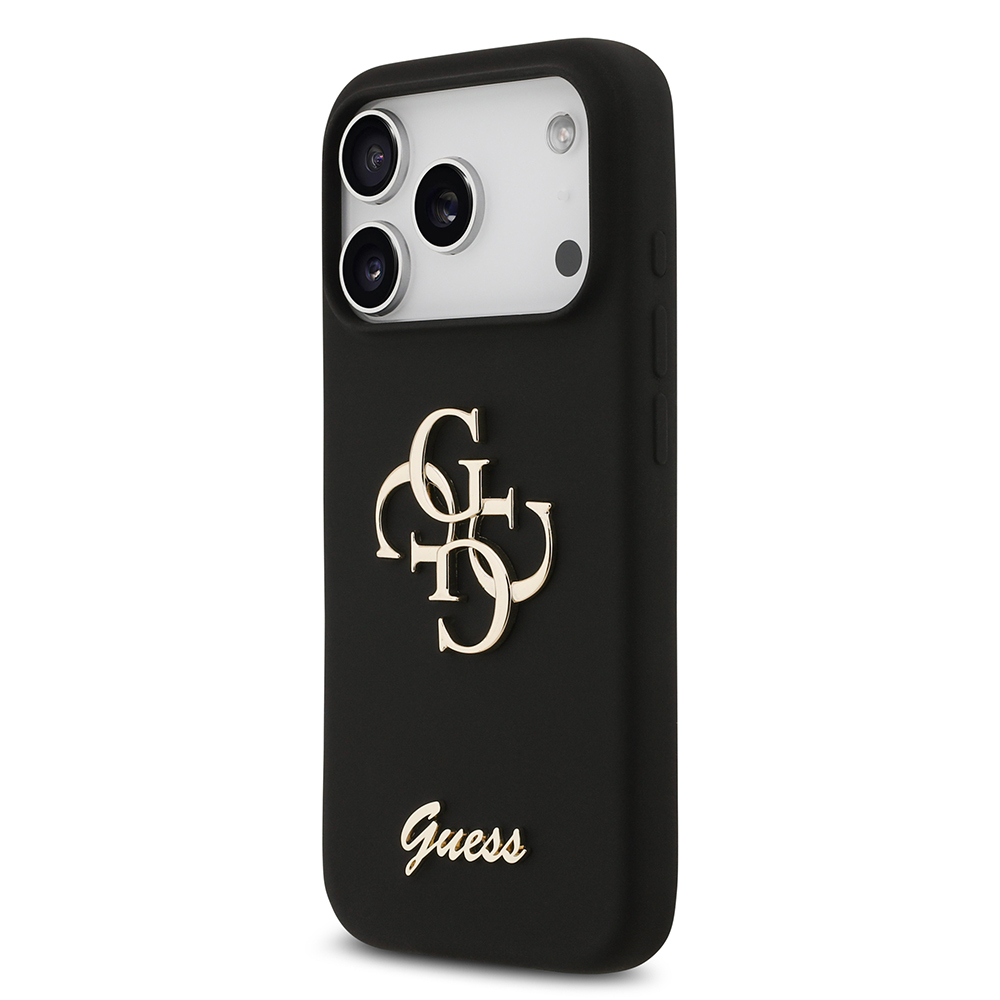 Apple iPhone 17 Pro Kılıf Guess Orjinal Lisanslı Grained Yazı Logolu Kapak - 1