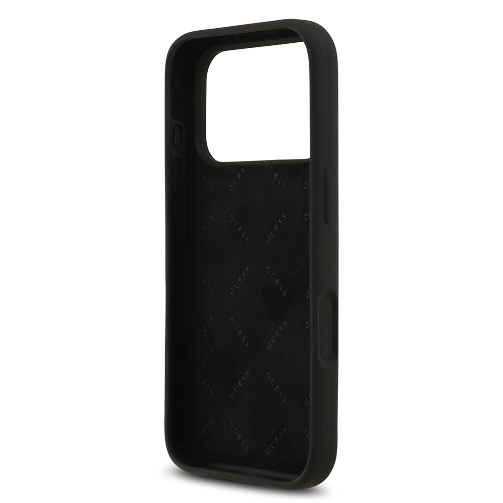 Apple iPhone 17 Pro Kılıf Guess Orjinal Lisanslı Grained Yazı Logolu Kapak - 6