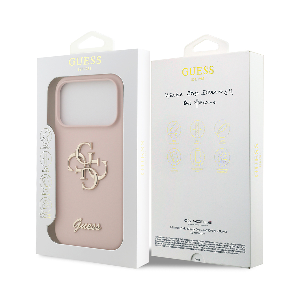 Apple iPhone 17 Pro Kılıf Guess Orjinal Lisanslı Grained Yazı Logolu Kapak - 21