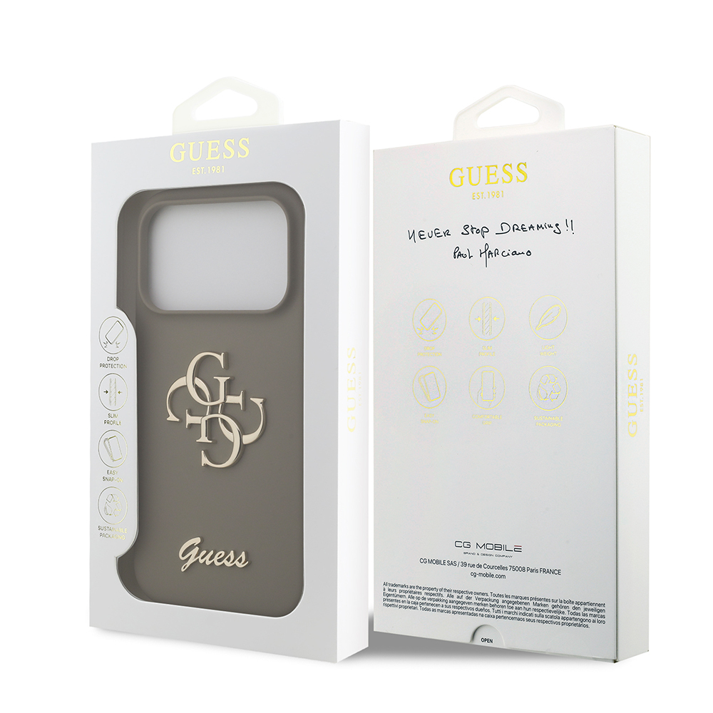 Apple iPhone 17 Pro Kılıf Guess Orjinal Lisanslı Grained Yazı Logolu Kapak - 28