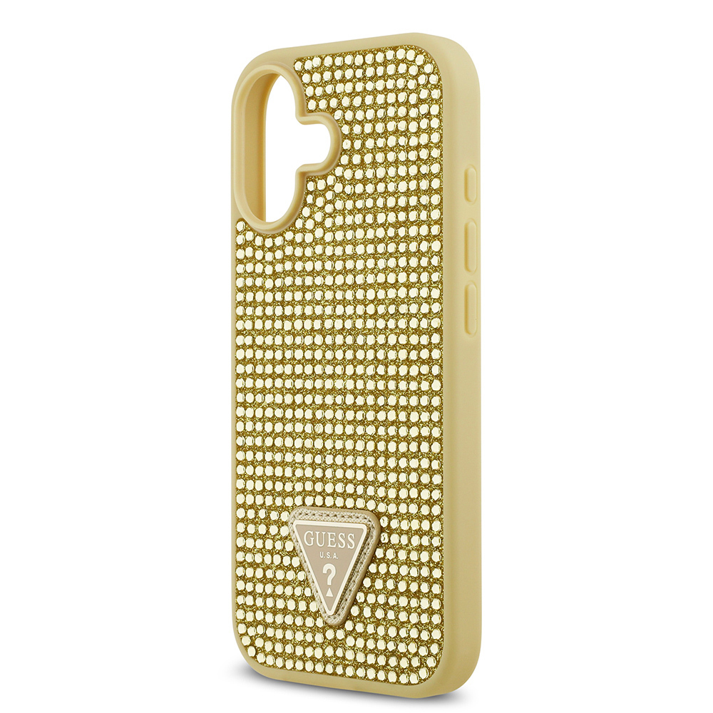 Apple iPhone 17 Kılıf Guess Orjinal Lisanslı Taşlı Arka Yüzey Üçgen Logolu Kapak - 12
