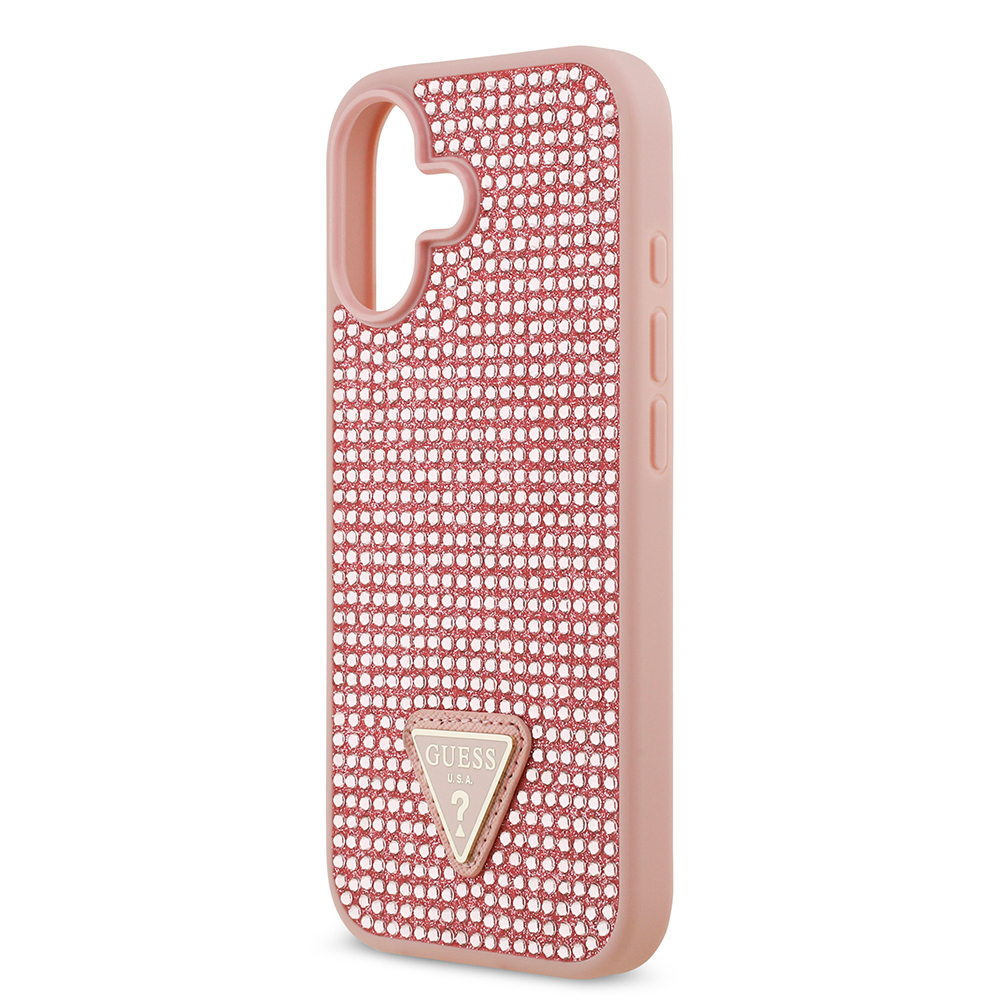 Apple iPhone 17 Kılıf Guess Orjinal Lisanslı Taşlı Arka Yüzey Üçgen Logolu Kapak - 19