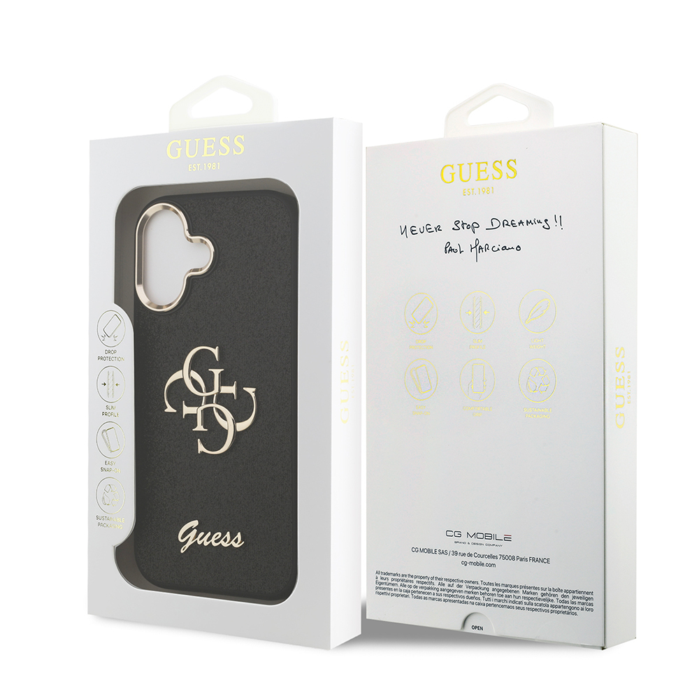 Apple iPhone 17 Kılıf Guess Orjinal Lisanslı 4G Büyük Metal Kamera Çerçeveli ve Logolu Glitter Kapak - 7
