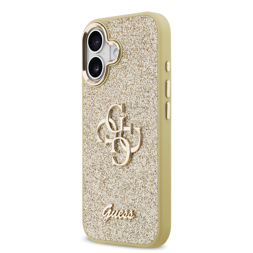 Apple iPhone 17 Kılıf Guess Orjinal Lisanslı 4G Büyük Metal Kamera Çerçeveli ve Logolu Glitter Kapak - 8