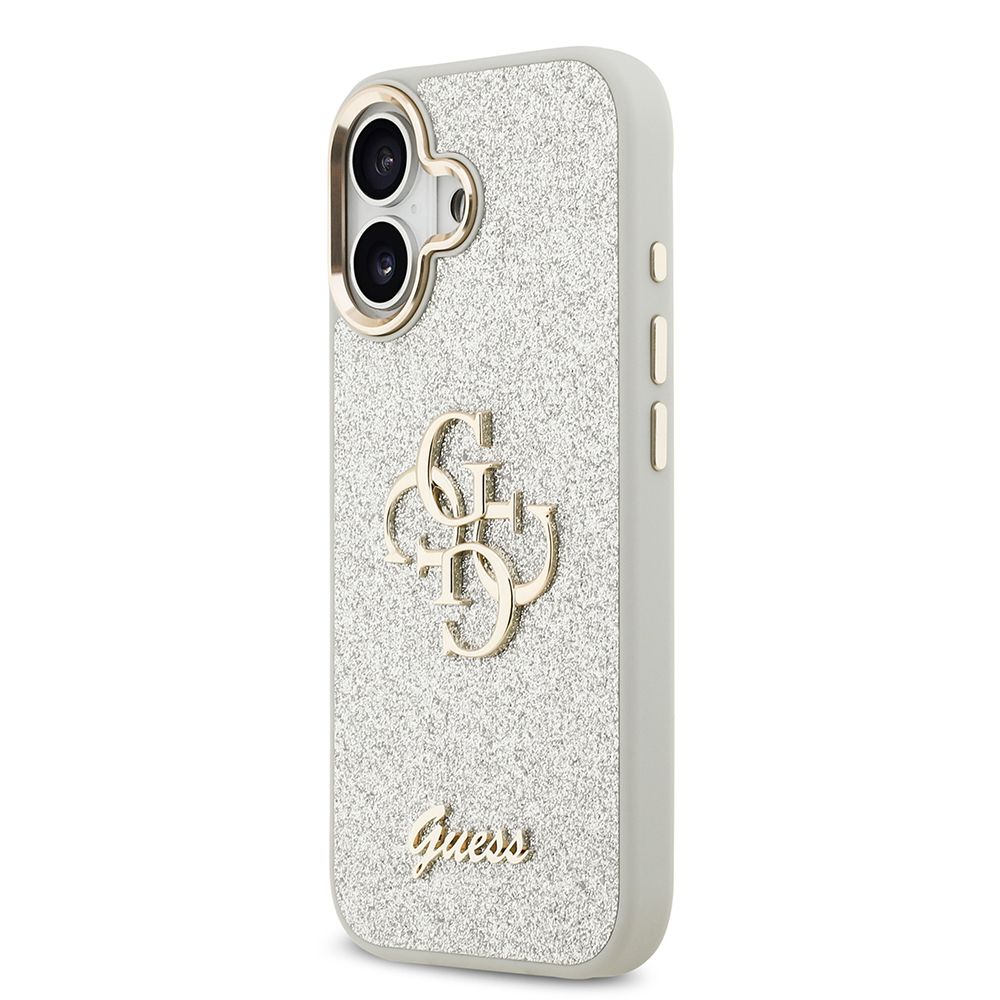 Apple iPhone 17 Uyumlu Kılıf Guess Orjinal Lisanslı 4G Büyük Metal Kamera Çerçeveli ve Logolu Glitter Kapak - 15