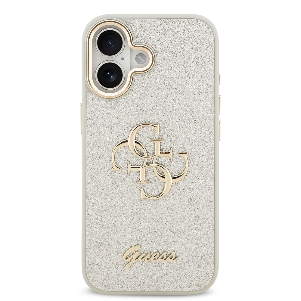 Apple iPhone 17 Uyumlu Kılıf Guess Orjinal Lisanslı 4G Büyük Metal Kamera Çerçeveli ve Logolu Glitter Kapak - 16