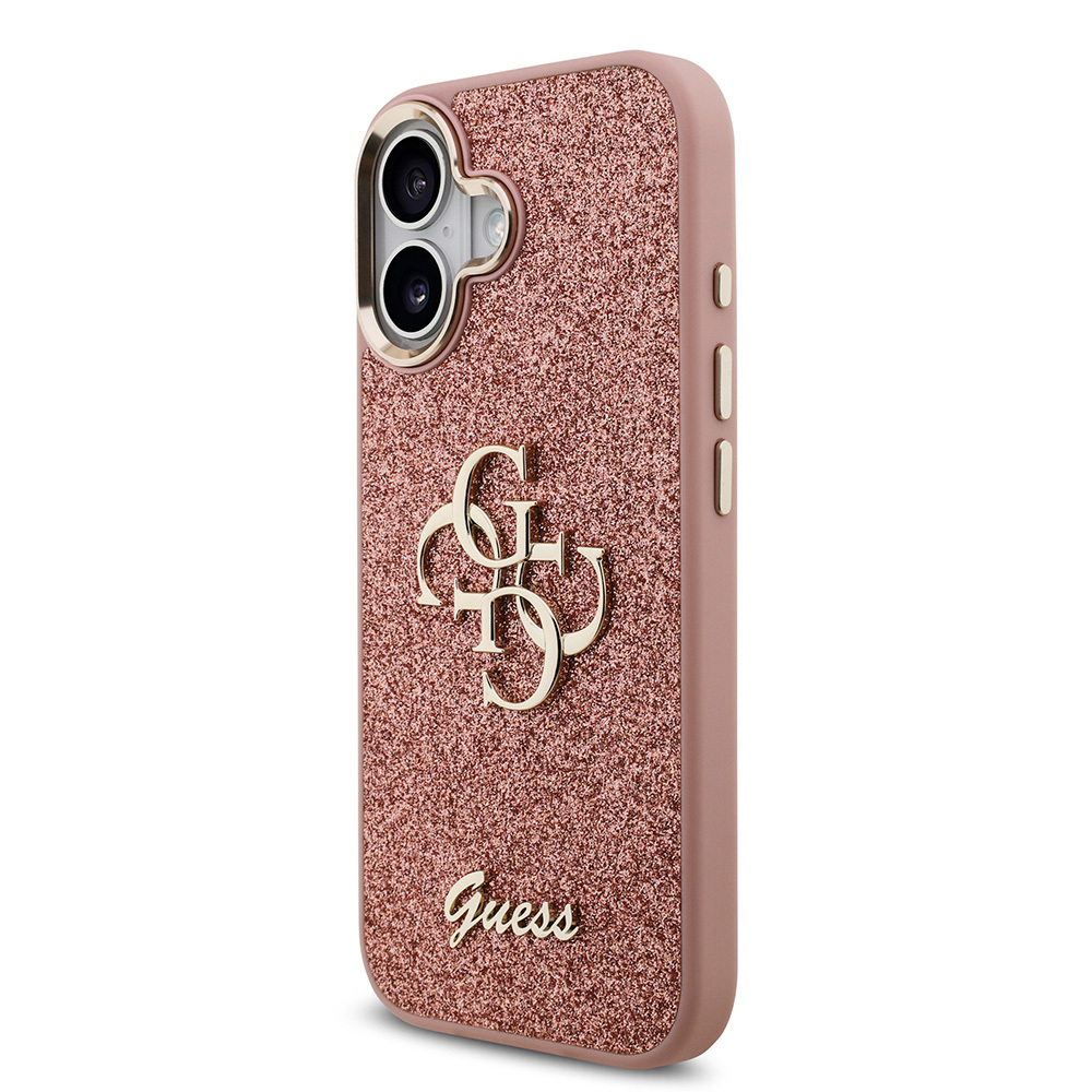 Apple iPhone 17 Uyumlu Kılıf Guess Orjinal Lisanslı 4G Büyük Metal Kamera Çerçeveli ve Logolu Glitter Kapak - 22
