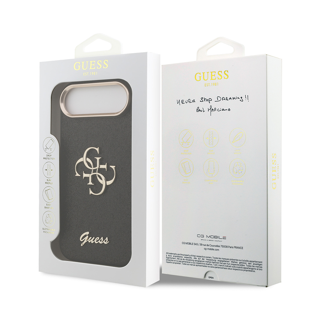 Apple iPhone 17 Air Kılıf Guess Orjinal Lisanslı 4G Büyük Metal Kamera Çerçeveli ve Logolu Glitter Kapak - 7