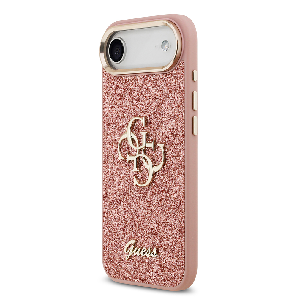Apple iPhone 17 Air Kılıf Guess Orjinal Lisanslı 4G Büyük Metal Kamera Çerçeveli ve Logolu Glitter Kapak - 8