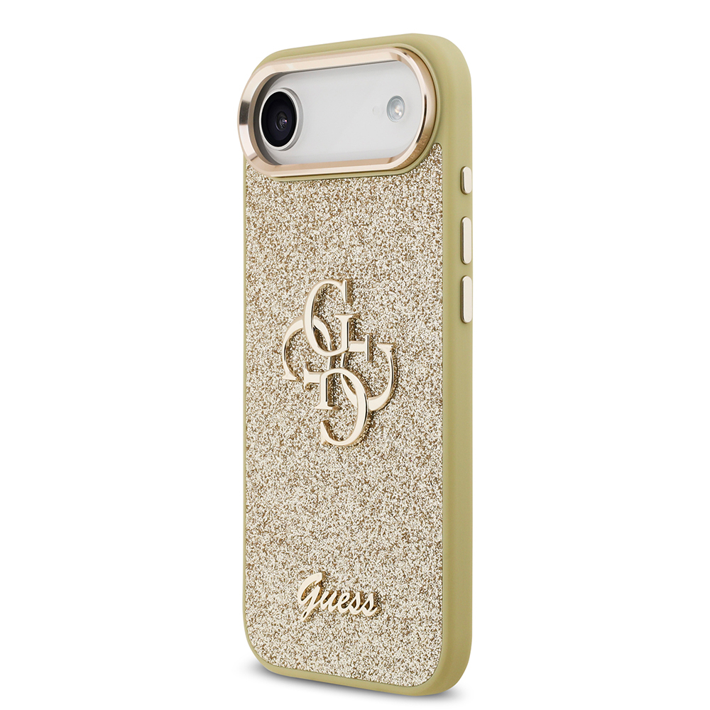 Apple iPhone 17 Air Uyumlu Kılıf Guess Orjinal Lisanslı 4G Büyük Metal Kamera Çerçeveli ve Logolu Glitter Kapak - 15