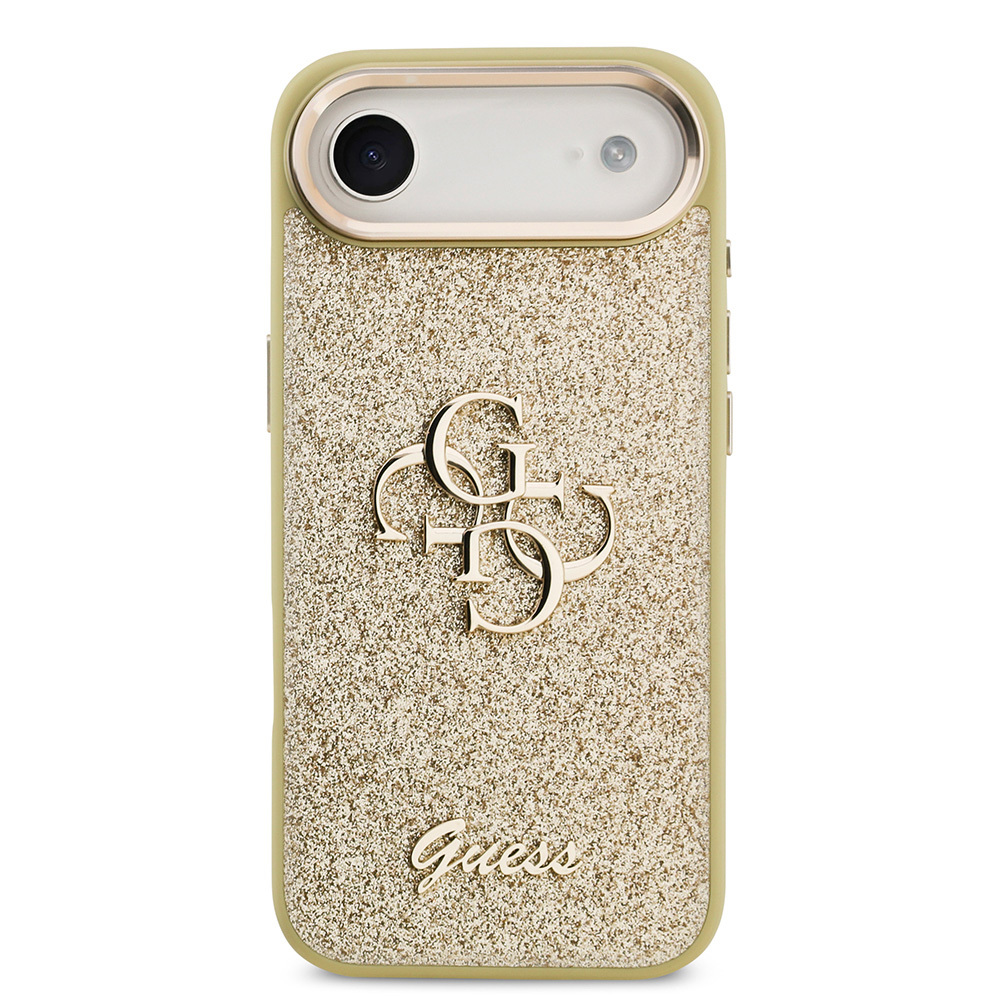 Apple iPhone 17 Air Uyumlu Kılıf Guess Orjinal Lisanslı 4G Büyük Metal Kamera Çerçeveli ve Logolu Glitter Kapak - 16