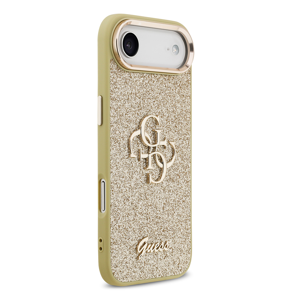 Apple iPhone 17 Air Uyumlu Kılıf Guess Orjinal Lisanslı 4G Büyük Metal Kamera Çerçeveli ve Logolu Glitter Kapak - 17