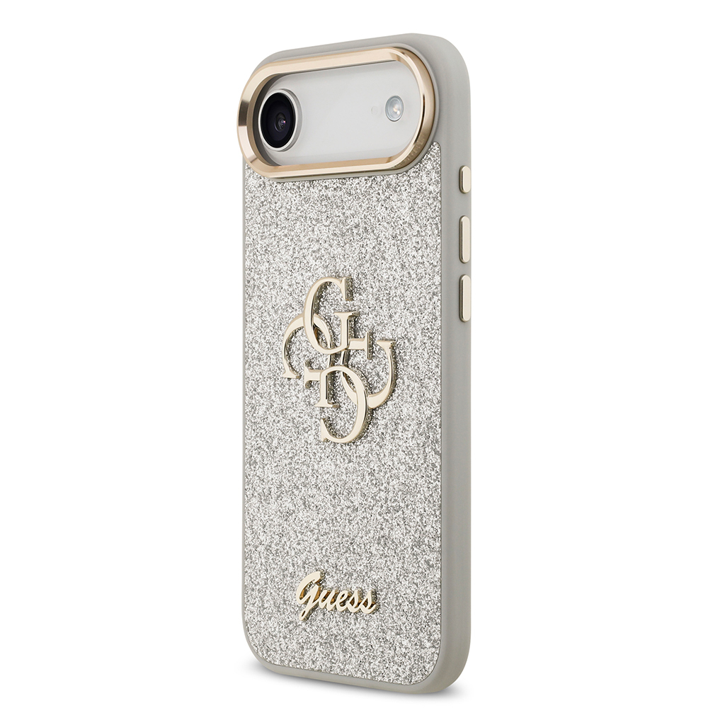 Apple iPhone 17 Air Uyumlu Kılıf Guess Orjinal Lisanslı 4G Büyük Metal Kamera Çerçeveli ve Logolu Glitter Kapak - 22