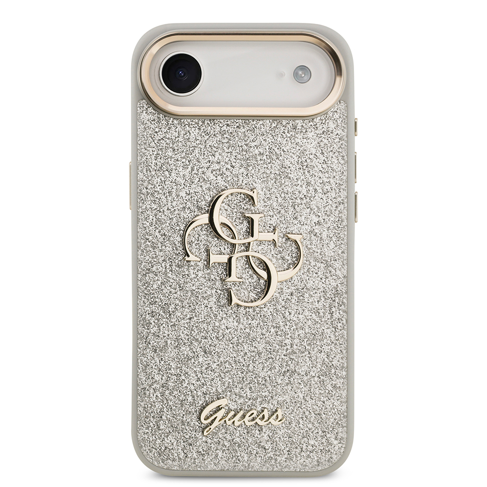 Apple iPhone 17 Air Uyumlu Kılıf Guess Orjinal Lisanslı 4G Büyük Metal Kamera Çerçeveli ve Logolu Glitter Kapak - 23