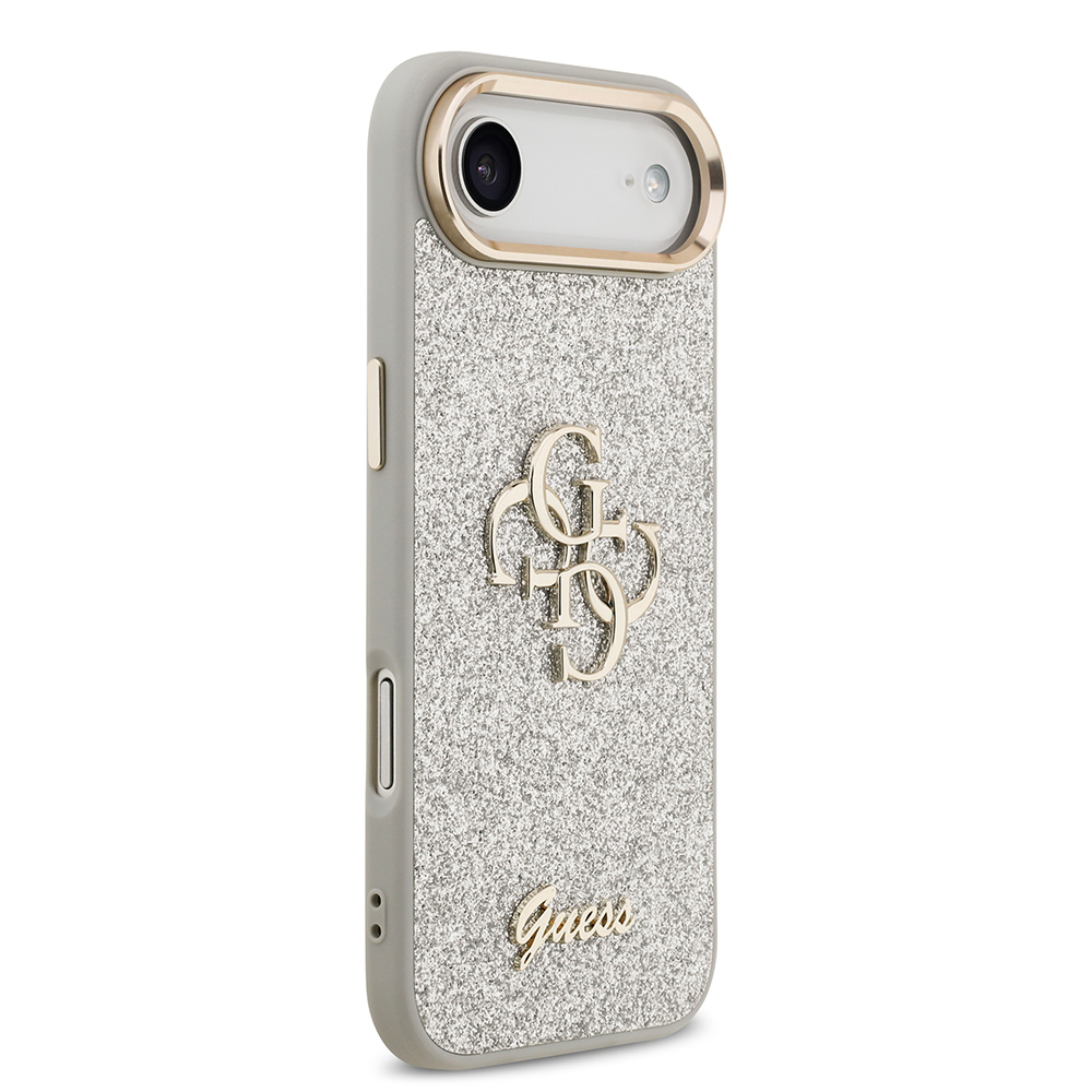 Apple iPhone 17 Air Uyumlu Kılıf Guess Orjinal Lisanslı 4G Büyük Metal Kamera Çerçeveli ve Logolu Glitter Kapak - 24