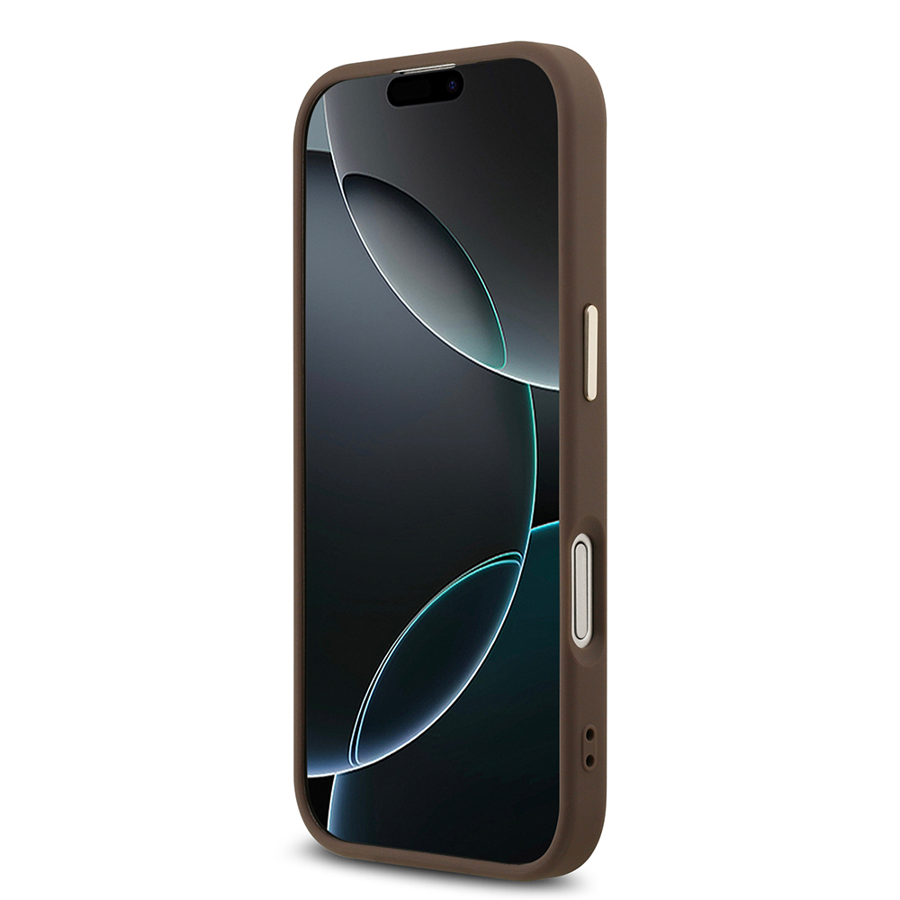Apple iPhone 17 Kılıf Guess Orjinal Lisanslı Gold Metal Kamera Çerçeveli 4G Desenli Metal Büyük 4G ve Yazı Logolu Kapak - 4