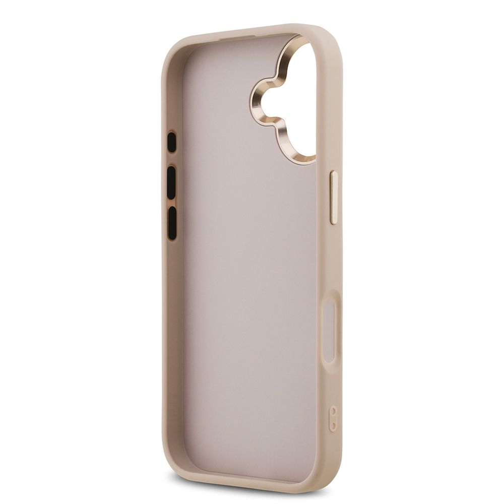 Apple iPhone 17 Kılıf Guess Orjinal Lisanslı Gold Metal Kamera Çerçeveli 4G Desenli Metal Büyük 4G ve Yazı Logolu Kapak - 20