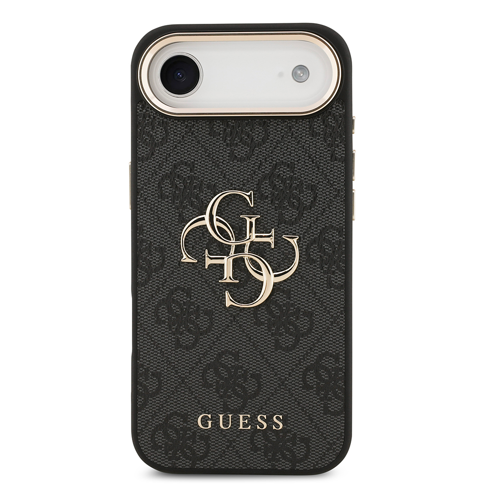 Apple iPhone 17 Air Kılıf Guess Orjinal Lisanslı Gold Metal Kamera Çerçeveli 4G Desenli Metal Büyük 4G ve Yazı Logolu Kapak - 4