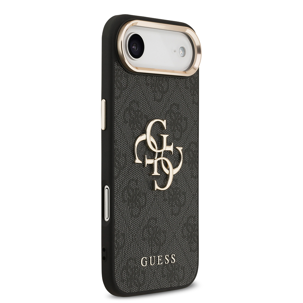 Apple iPhone 17 Air Kılıf Guess Orjinal Lisanslı Gold Metal Kamera Çerçeveli 4G Desenli Metal Büyük 4G ve Yazı Logolu Kapak - 5