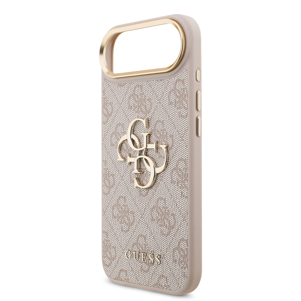Apple iPhone 17 Air Uyumlu Kılıf Guess Orjinal Lisanslı Gold Metal Kamera Çerçeveli 4G Desenli Metal Büyük 4G ve Yazı Logolu Kapak - 19