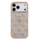 Apple iPhone 17 Pro Max Uyumlu Kılıf Guess Orjinal Lisanslı Gold Metal Kamera Çerçeveli 4G Desenli Metal Büyük 4G ve Yazı Logolu Kapak - 16